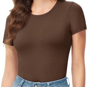 Short Sleeve Brown Bodysuit